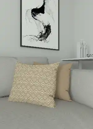 Dökümlü Kumaştan Kombinli Geniş En Modern Desenli Fon Perde 1. Kalite