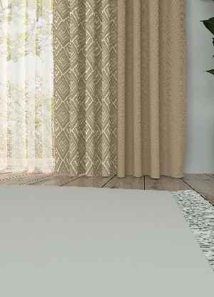 Dökümlü Kumaştan Kombinli Geniş En Modern Desenli Fon Perde 1. Kalite