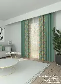 Dökümlü Kumaştan Kombinli Geniş En Modern Desenli Fon Perde 1. Kalite