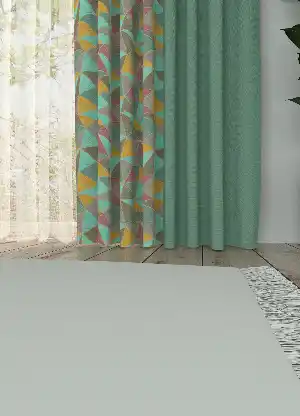 Dökümlü Kumaştan Kombinli Geniş En Modern Desenli Fon Perde 1. Kalite