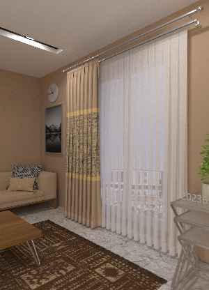 Saten Vizon Altın Renkli Modern Desenli Baskılı Fon Perde Geniş En 1. Kalite
