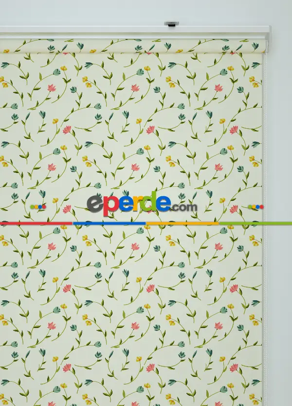 Bahar Dalı Desenli Baskılı Stor Perde