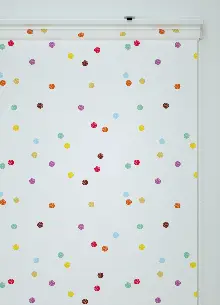 Renkli Puantiyeler Desenli Baskılı Stor Perde