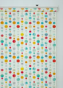 Renkli Puantiyeler Desenli Baskılı Stor Perde