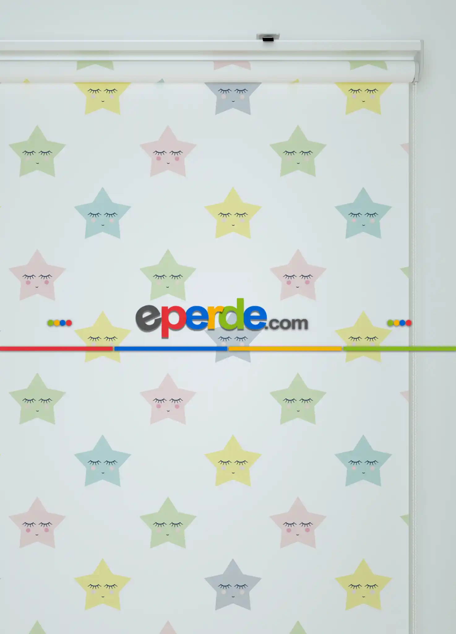 Yıldız Desenli Baskılı Stor Perde