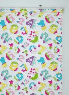 Renkli Sayılar Desenli Baskılı Stor Perde