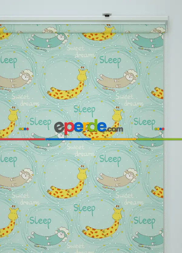 Sevimli Hayvanlar Desenli Baskılı Stor Perde