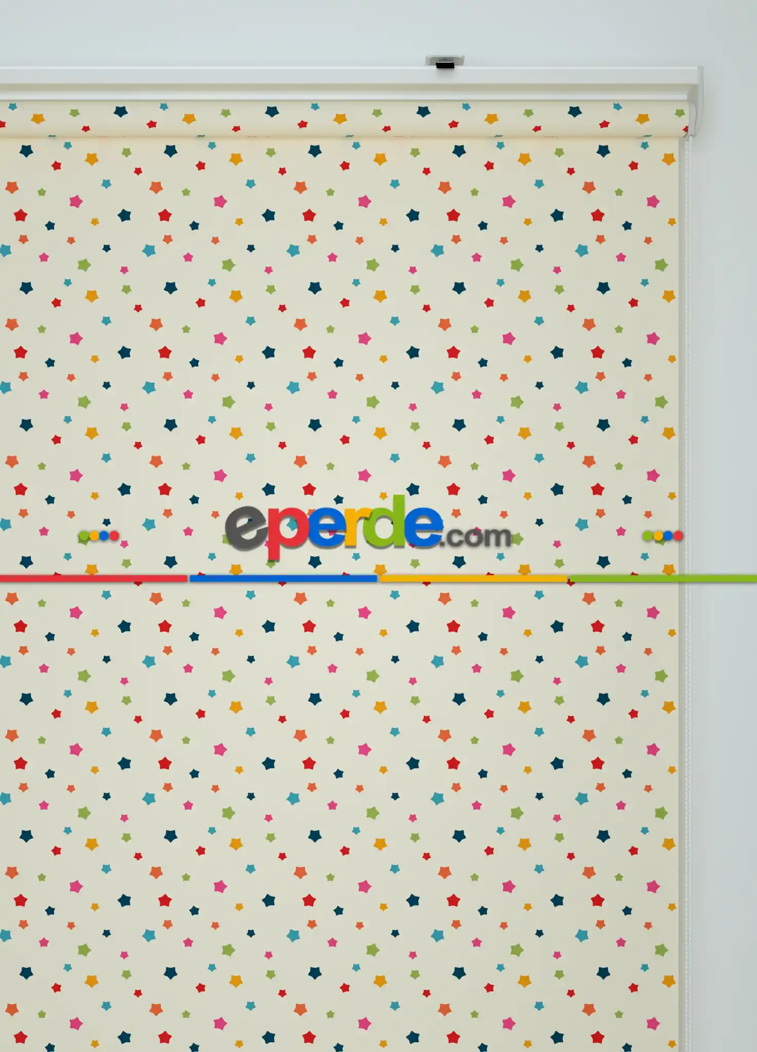 Yıldız Desenli Baskılı Stor Perde