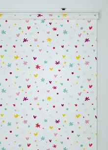 Minik Kalp Desenli Baskılı Stor Perde