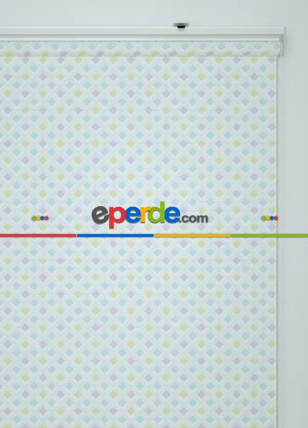 Soft Baklava Desenli Baskılı Stor Perde