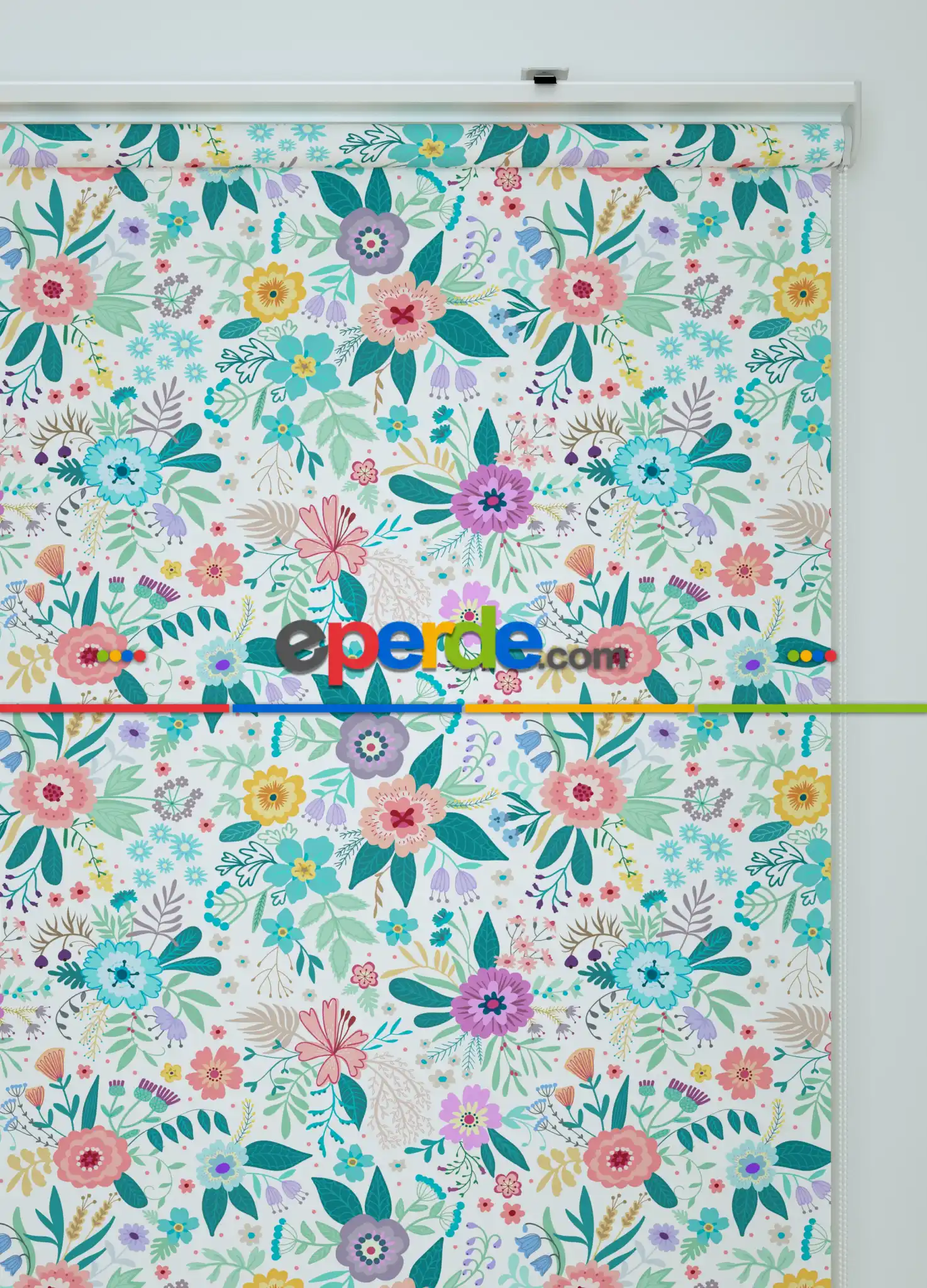 Çiçek Desenli Baskılı Stor Perde