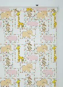 Sevimli Hayvan Desenli Baskılı Stor Perde