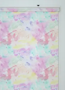 Suluboya Desenli Baskılı Stor Perde