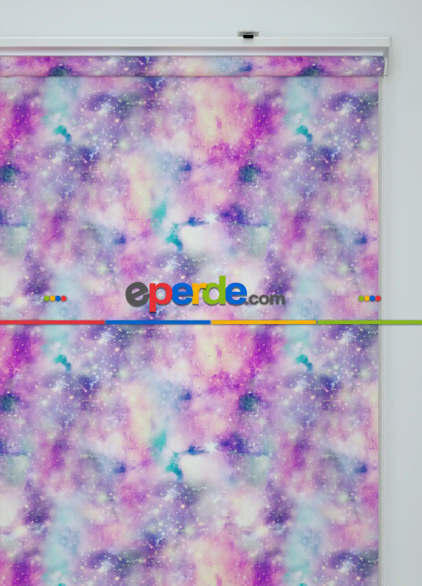 Galaksi Desenli Baskılı Stor Perde