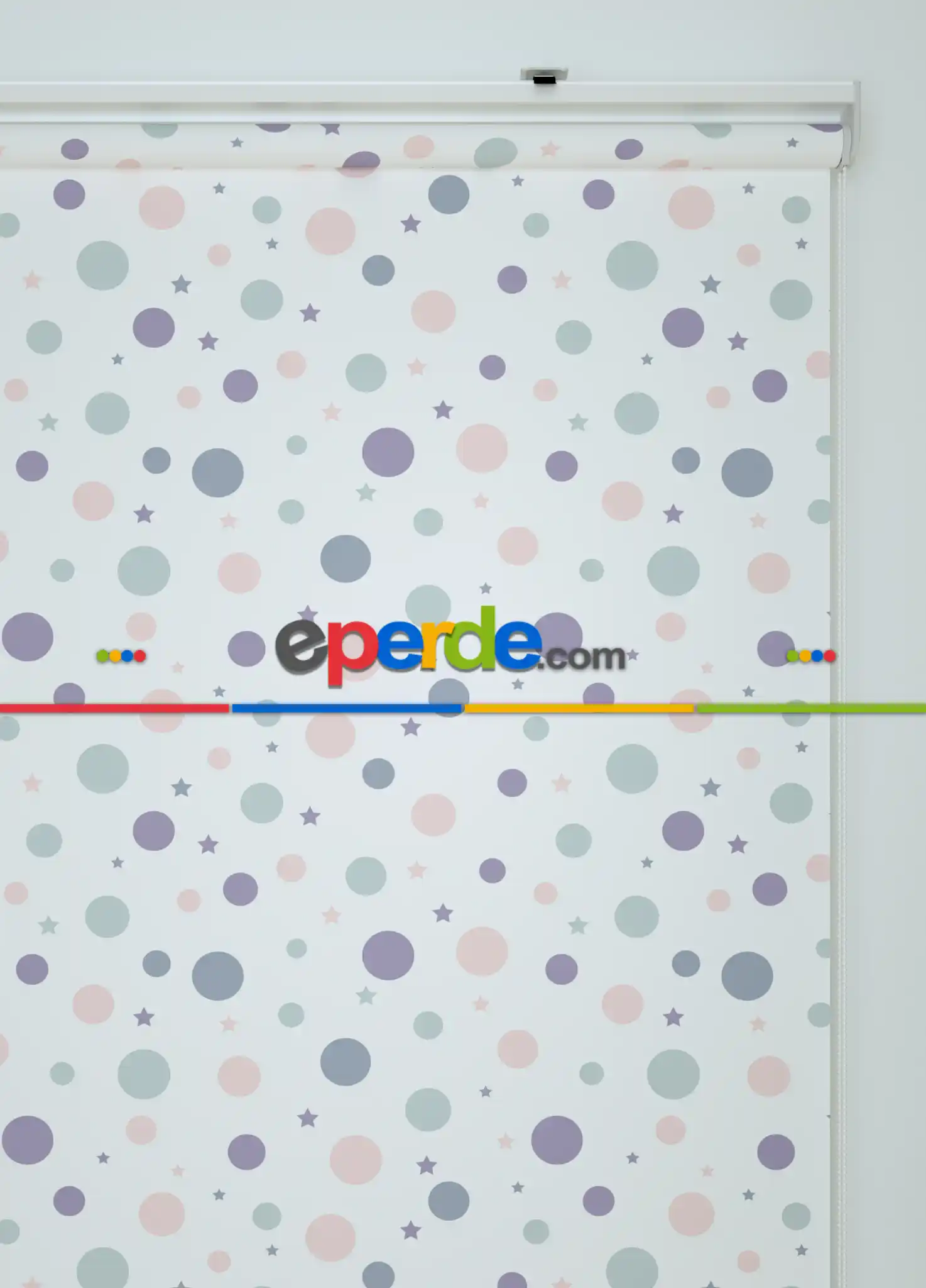 Yıldız Ve Ay Desenli Baskılı Stor Perde