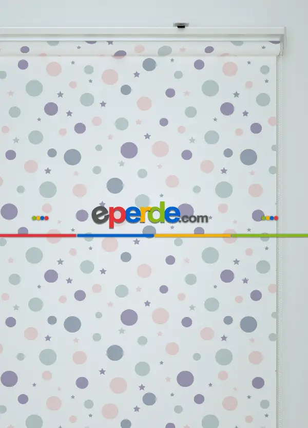 Yıldız Ve Ay Desenli Baskılı Stor Perde