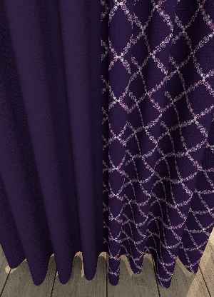 Dökümlü Kumaştan Mor Geometrik Desenli Baskılı Fon Perde Geniş En Kombinli 1. Kalite