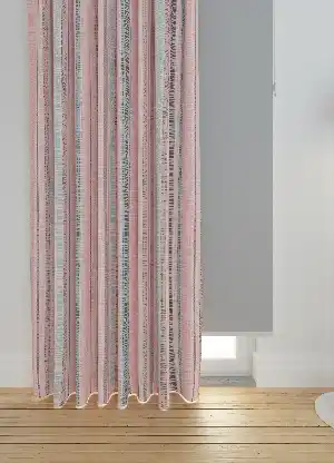 Dökümlü Kumaştan Pudra Çizgi Desenli Baskılı Fon Perde Genç Odası 1. Kalite Kumaş