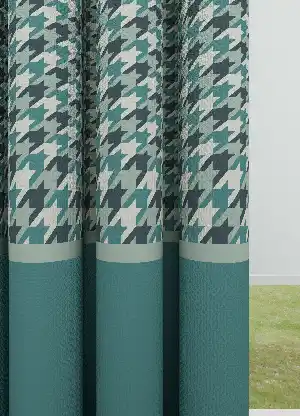 Dökümlü Kumaştan Yeşil Kazayağı Desenli Mutfak Farklı Kombinli Baskılı Fon Perde Geniş En 1. Kalite