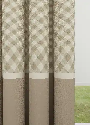 Dökümlü Kumaştan Açık Vizon Mutfak Farklı Kombinli Geometrik Desenli Baskılı Fon Perde Geniş En Kombinli 1. Kalite