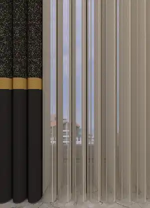 Baskılı Akıllı Tül Perde Füme Renk Modern Desenli Tül Dikey Zebra Perde 1. Kalite