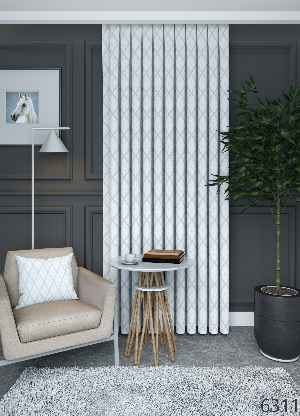 Dökümlü Kumaştan Açık Gri Geometrik Desenli Fon Perde 1. Kalite