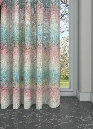 Toz pembe Modern Desenli Baskılı Tül Perde - Çocuk Odası