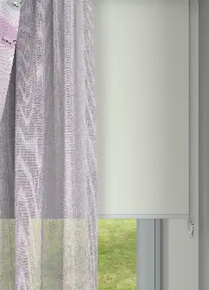 Pembe Lila Kedi Desenli Keten Zemin Baskılı Tül Perde - Kız Bebek Odası