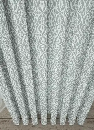 Dökümlü Kumaştan Açık Gri Modern Desenli Baskılı Fon Perde Geniş En 1. Kalite