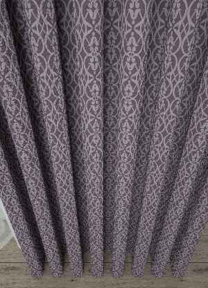 Dökümlü Kumaştan Mor Lila Modern Desenli Baskılı Fon Perde Geniş En 1. Kalite