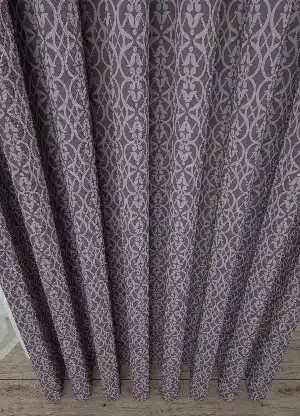 Dökümlü Kumaştan Mor Lila Modern Desenli Baskılı Fon Perde Geniş En 1. Kalite