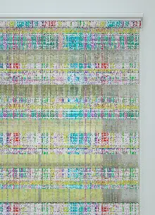 Çocuk Odası - Mint Mor Modern Desenli Baskılı Zebra Perde