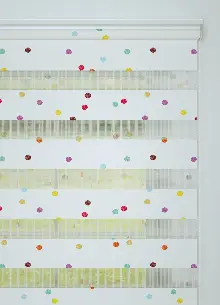 Mor Mint Puan Desenli Baskılı Zebra Perde