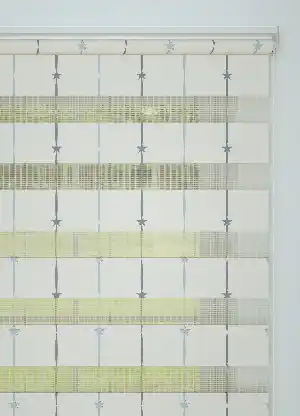 Çocuk Odası - Gri Mavi Yıldız Desenli Baskılı Zebra Perde