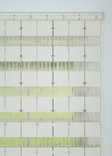 Bebek Odası - Gri Mavi Yıldız Desenli Baskılı Zebra Perde