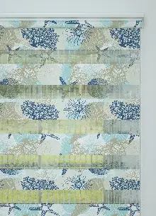 Lacivert Mavi Deniz Yıldızı Desenli Baskılı Zebra Perde